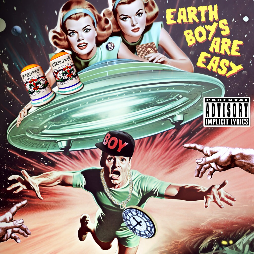 Pochette de l'album "Earth boys are easy" du groupe finlandais Pepe Deluxé