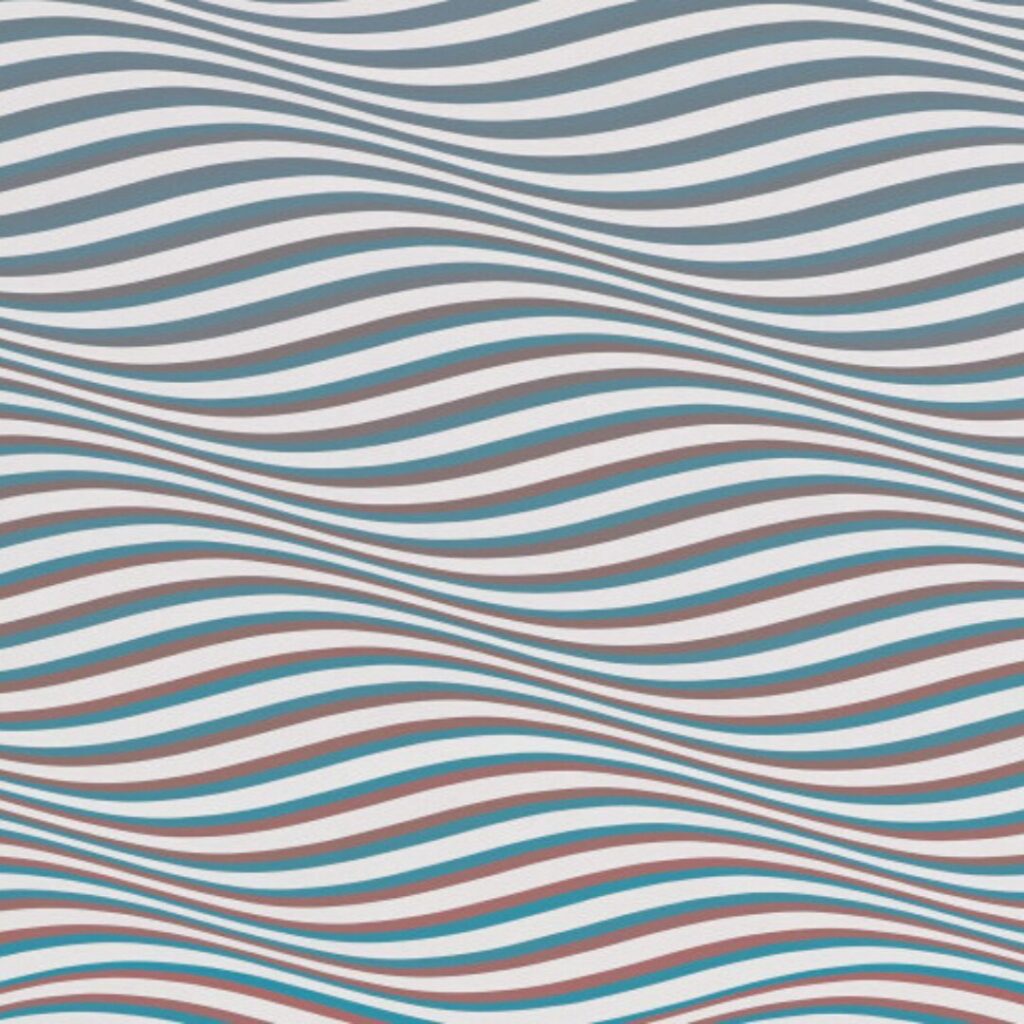 Peinture de Bridget Riley avec des mouvement de vagues