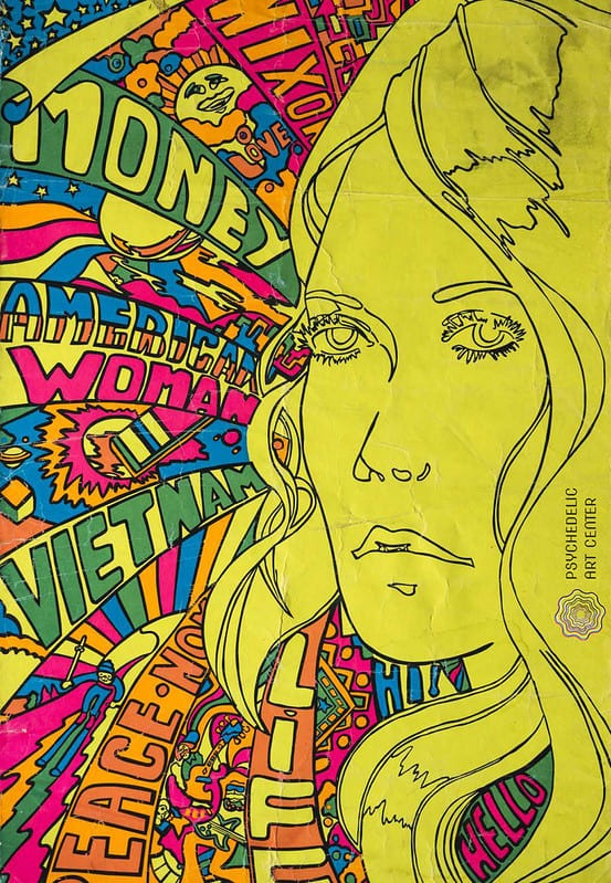 Amercian Woman, Rick Ambrose & The Third Eye, 1970, Etats-Unis, 84,2 x 54, Poster Blacklight Sérigraphie (Collection Elalouf)