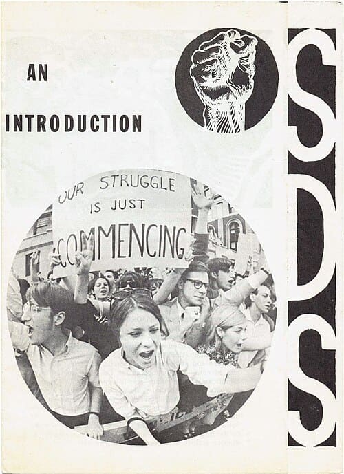 Couverture d'un pamphlet du SDS, (Stuent for a Democratic Society) 1968 (Wikimedia Commons)