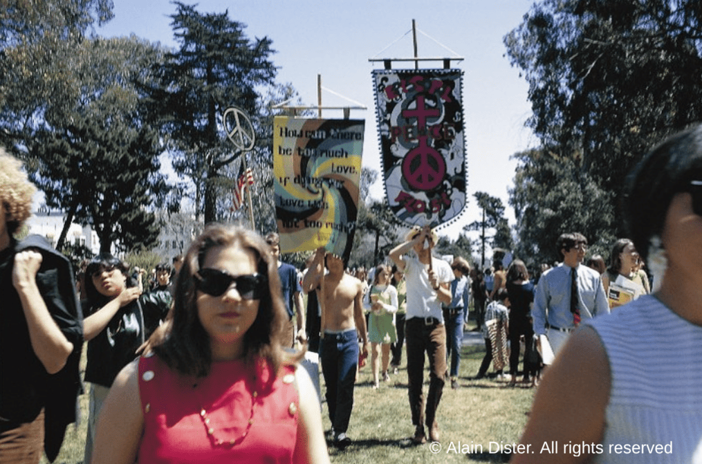 Alain Dister manifestation pour la paix années 60