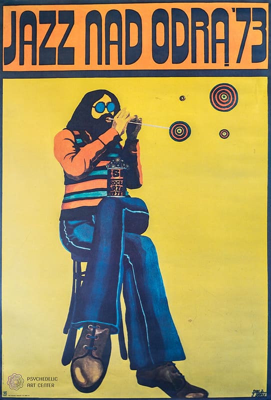 Jazz nad odra 73, Sawka, 94x64, Litho offset festival musique, Pologne, 1973 (Collection Elalouf)