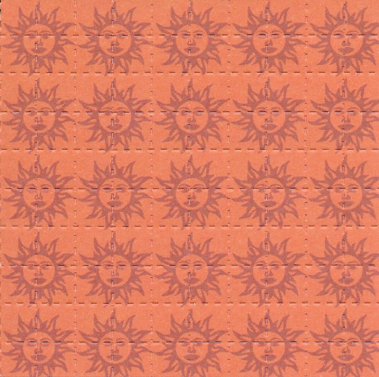 Lithographie Orange Sunshine. Disponible sur le shop à partir de 12€. L'Orange Sunshine était l'acide le plus pur diffusé en 1966.